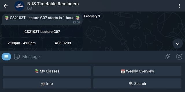 NUS Reminders Bot