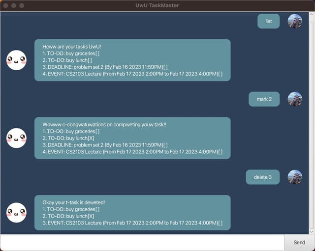 UwU Taskmaster - CS2103T